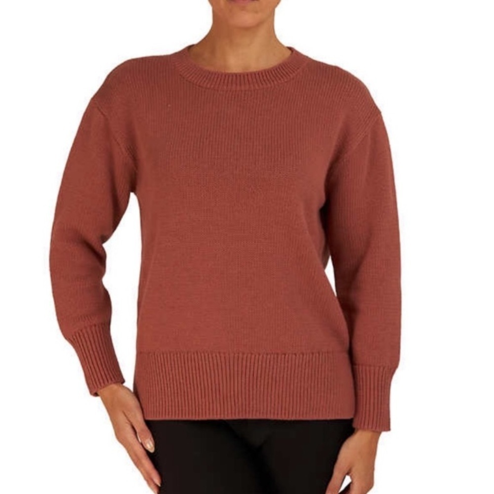 Philosophy Cotton Crewneck Sweater salmon pink.